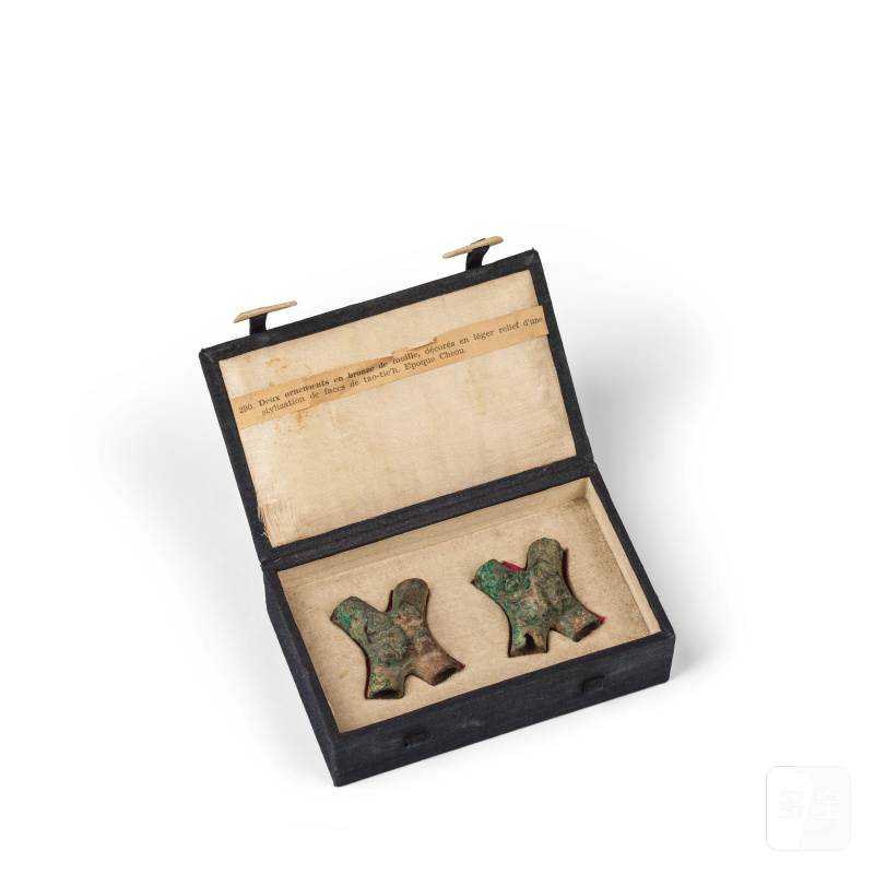 東周 青銅饕餮紋節約（馬具）一對 | PAIRE DE PETITS ORNEMENTS CRUXIFORMES EN BRONZE - 图6